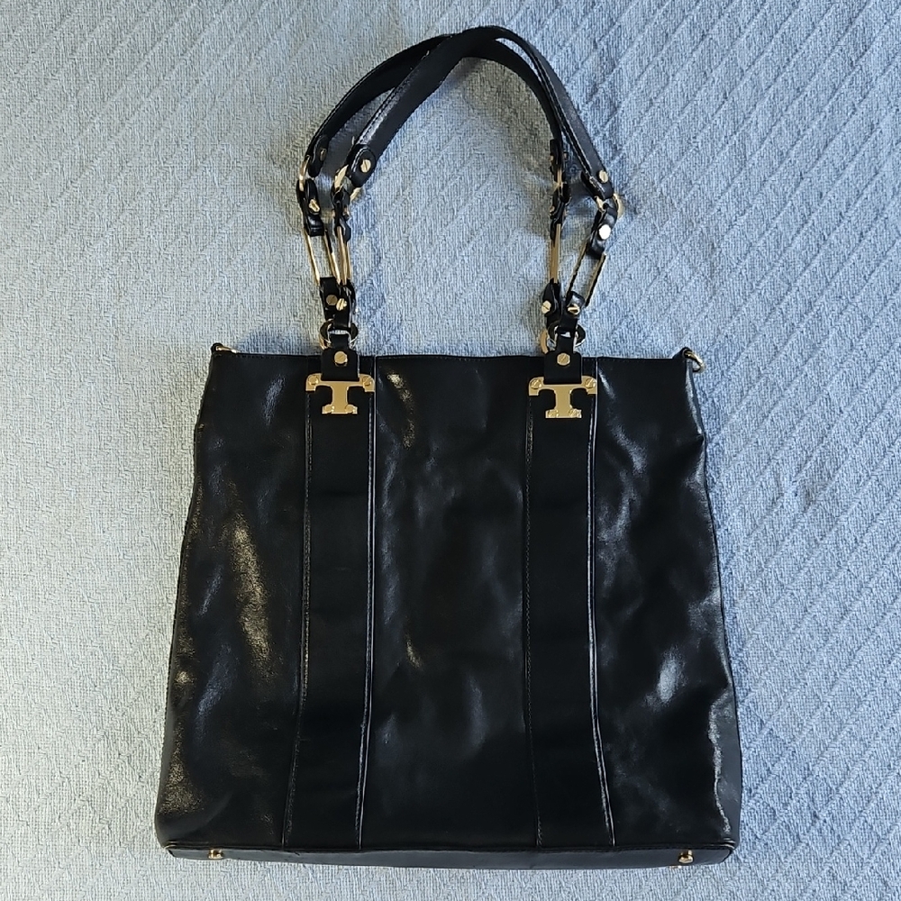 Tory Burch Black and Gold Designer Tote